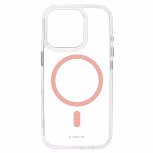 Liavec Glossy Magsafe Kirkas Suojakuori iPhone 13 Pro:lle vaaleanpunainen