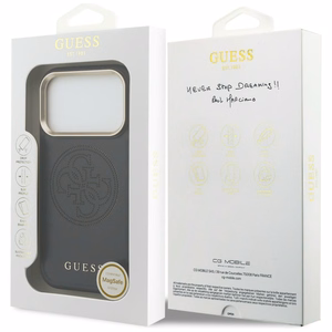 Guess Perforated 4G MagSafe Suojakuori iPhone 17 Pro:lle - Musta