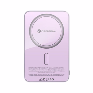 MagSafe-yhteensopiva varavirtalähde Forcell F-Energy SuperSlim F5K8 QC4.0 PD3.0 15W 5000 mAh violetti