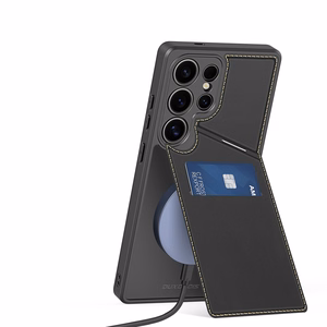 Dux Ducis Rafi II Suojakuori Samsung Galaxy S25 Ultralle jalustalla ja lompakolla - Musta