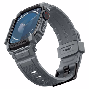 Spigen Rugged Armor Suojakuori Apple Watch 10 46mm -kellolle - harmaa