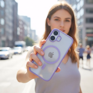 Case for iPhone 17 Flexline Mag Cover compatible with MagSafe purple