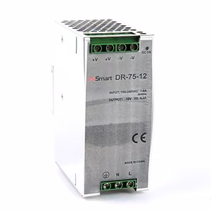 Virtalähde 12V, 6,3A, 75W, DIN