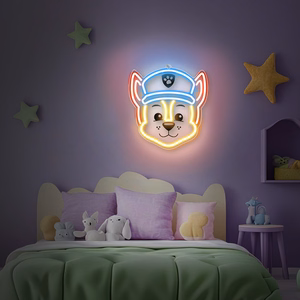 Riippuva neon LED Paw Patrol pleksilasilla - Chase OW-130346