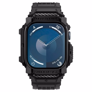 Spigen Rugged Armor Suojakuori Apple Watch 10 46mm -kellolle - musta