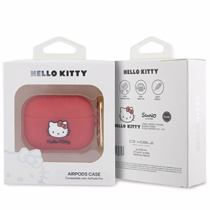 Hello Kitty Silicone 3D Kitty Head suojakuori AirPods Pro:lle - fuksia