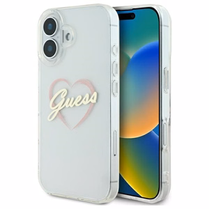 Guess IML Heart Suojakuori iPhone 16 Plus:lle - läpinäkyvä