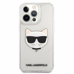 Karl Lagerfeld Choupette Head kotelo iPhone 13 Pro Max - läpinäkyvä