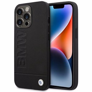 BMW Leather Stamp Case for iPhone 14 Pro - Black