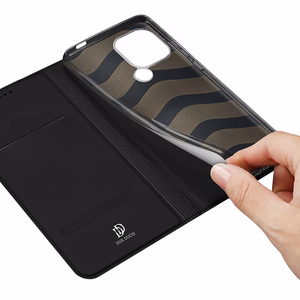 Dux Ducis Skin Pro suojakuori Xiaomi Redmi A1+:lle läppäsuojus korttilokerolla lompakko jalusta musta