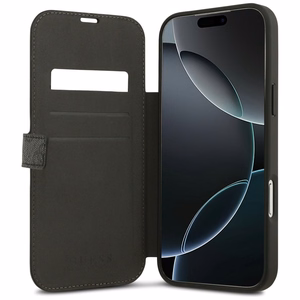 Guess Book 4G Metal Logo -suojakuori iPhone 17 Pro Max - musta