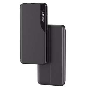 Eco Leather View Case tyylikäs kotelo, jossa on läppä ja jalusta toiminto Samsung Galaxy A73 sininen