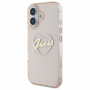Guess IML Heart kotelo iPhone 16 - pinkki