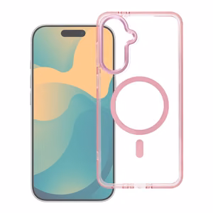Case for Samsung A37 Frame Clear Hybrid Mag Cover compatible with MagSafe powder pink