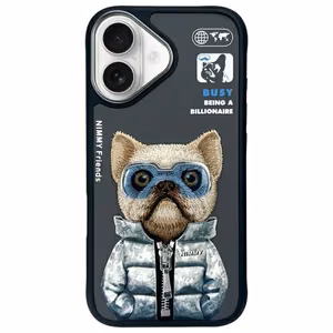 NIMMY Suojakuori COOL&CUTE 2.0 Koira iPhone 16:lle musta