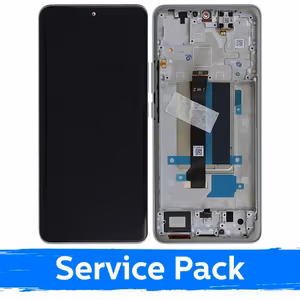LCD Display Compatible With Xiaomi Redmi Note 13 Pro+ 5G With Frame / Moonlight White / (Service Pack)