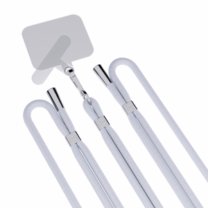 3mk EasyClip puhelimen kaulahihna, harmaa (hopeanväriset osat)