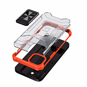 Crystal Ring Case Kickstand Kova Rugged Cover iPhone 12 mini punainen