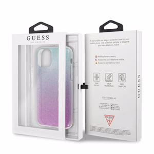 Guess GUHCN65PCUGLPBL iPhone 11 Pro Max rose blue/pink blue hard case Glitter Gradient