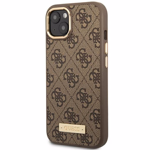 Guess GUHMP14MU4GPRW iPhone 14 Plus 6.7 ruskea / ruskea kovakuori 4G Logo Plate MagSafe