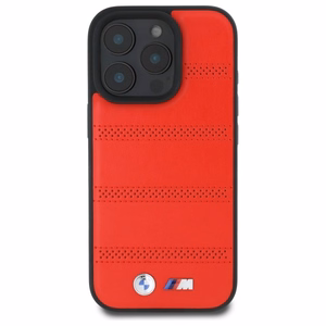 BMW M Perforated And Stitched Line MagSafe Suojakuori iPhone 16 Pro Max:lle - Punainen