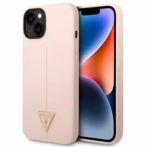 Guess GUHCP14MSLTGP iPhone 14 Plus 6.7" vaaleanpunainen/vaaleanpunainen kovakotelo Silikoni Kolmio