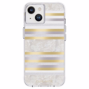 Case-Mate Pearl Stripes MagSafe suojakuori iPhone 14 / 13 -laitteelle, helmiäiskoristeltu