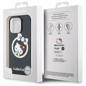 Hello Kitty IML Fun Bow Magsafe iPhone 16 Pro:lle Suojakuori - Musta