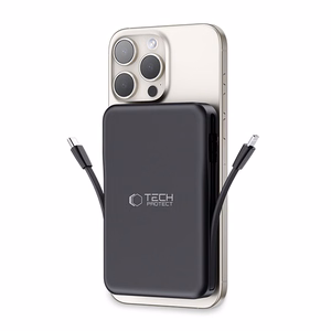 Tech-Protect LifeMag PB31 Power Bank MagSafe 10000mAh 15W USB-C / USB-A / Sisäänrakennetut USB-C / Lightning-kaapelit - musta