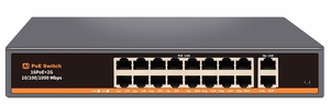 PoE-kytkin 16 porttia 100Mbps +2G uplink