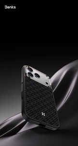 Benks Magnetic Armor Pro Armor Grid Kevlar suojakuori Metal Frame 600D (Y070) iPhone 17 Pro Max:lle musta