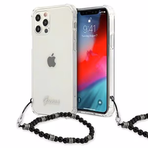 Guess GUHCP12LKPSBK iPhone 12 Pro Max 6.7" läpinäkyvä kovakotelo Musta Pearl
