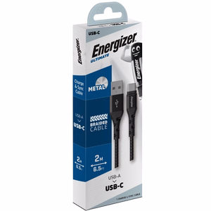Energizer Ultimate C520CKBK USB-A–USB-C-lataus- ja datakaapeli, 2 m, musta