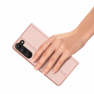 Dux Ducis Skin Pro Suojakuori Samsung Galaxy S23+:lle - läppäkuori korttilompakko jalusta vaaleanpunainen