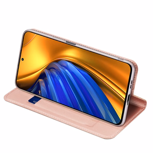 Dux Ducis Skin Pro Holster Cover Flip Cover Xiaomi Poco F4 5G vaaleanpunainen