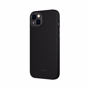 Moshi Napa suojakuori iPhone 14 Plus -laitteelle, MagSafe-yhteensopiva, vegaaninahkainen, Midnight Black -värinen