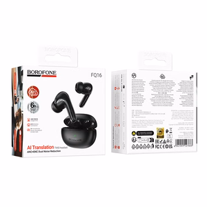 Mustat TWS Bluetooth -kuulokkeet Borofone FQ16 Star, ANC+ENC, Smart AI