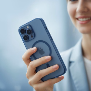 Case for iPhone 16 Flexline Mag Cover compatible with MagSafe navy blue