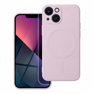 Silikoninen Suojakuori iPhone 13 MINI:lle Mag Cover MagSafe-yhteensopiva vaaleanpunainen