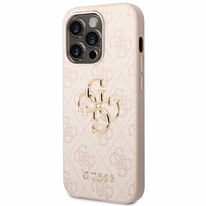 Guess GUHCP14X4GMGPI iPhone 14 Pro Max 6.7" vaaleanpunainen/vaaleanpunainen kovakotelo 4G Iso metallilogo