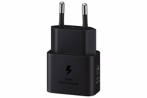Alkuperäinen Samsung EP-T2510XBEGEU USB-C PD 25W GaN laturi USB-C - USB-C -kaapelilla, musta, blisteripakkaus