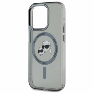 Karl Lagerfeld KLHMP15LHLSKCK iPhone 15 Pro 6.1" musta/musta kovakuori IML Metal Karl&Choupette Head MagSafe