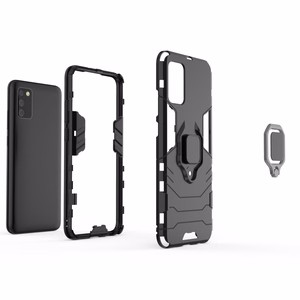 Ring Armor kova hybridi tapauksessa kansi + magneettinen pidike Samsung Galaxy A03s (166.5) musta