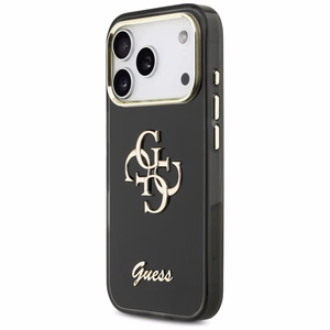 Guess IML 4G Script Metal Suojakuori iPhone 17 Pro:lle - Musta