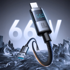Joyroom S-A16 Pro Prism Series 66W USB-A - USB-C Kaapeli näytöllä 1.2m - Musta