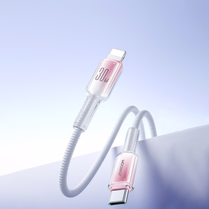 Joyroom S-A42 Crystal-Clear Series 30W USB-C - Lightning -kaapeli 1,2 m - valkoinen