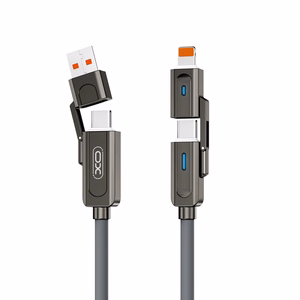 XO kaapeli NB275 4in1 USB-C - Lightning + USB - USB-C 60W 1,0m harmaa
