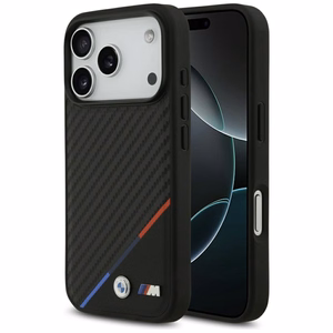 BMW M Carbon Tricolor Line MagSafe -suojakuori iPhone 17 Pro - musta
