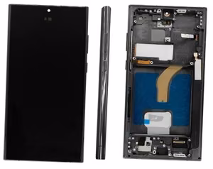 LCD screen Samsung S908 S22 Ultra with touch screen and frame Black OLED