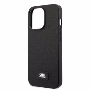 Karl Lagerfeld KLHCP13XSFMP2K iPhone 13 Pro Max 6.7 kovakuori musta/musta Saffiano Plaque